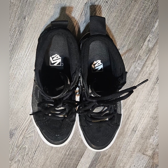 💚Vans Sk8 Hi Plaid Black Men 7 Women 8.5 Unisex Sneakers - Picture 4 of 10